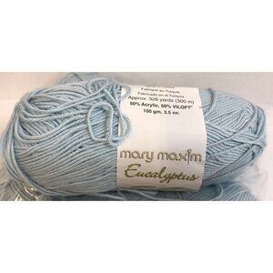 Mary Maxim Eucalyptus Aqua Blue Yarn Skein Lot of 4 - Viloft fibers